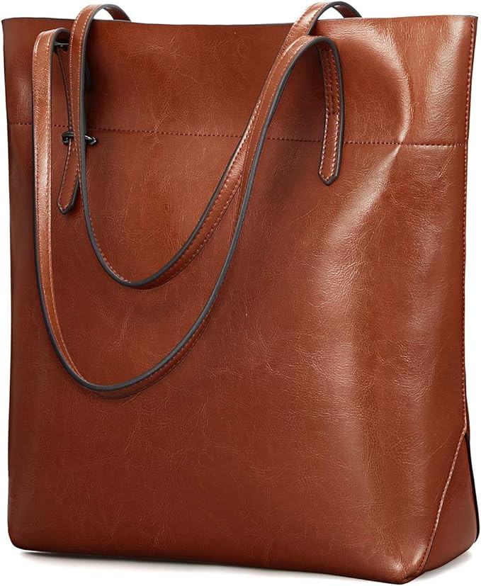 Kattee Vintage Genuine Leather Tote Shoulder Bag With Adjustable Handles | Amazon (US)