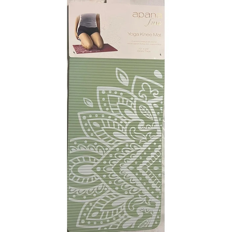Apana Luxe Yoga Knee Mat with Pose Flow on Back Green and white | Walmart (US)
