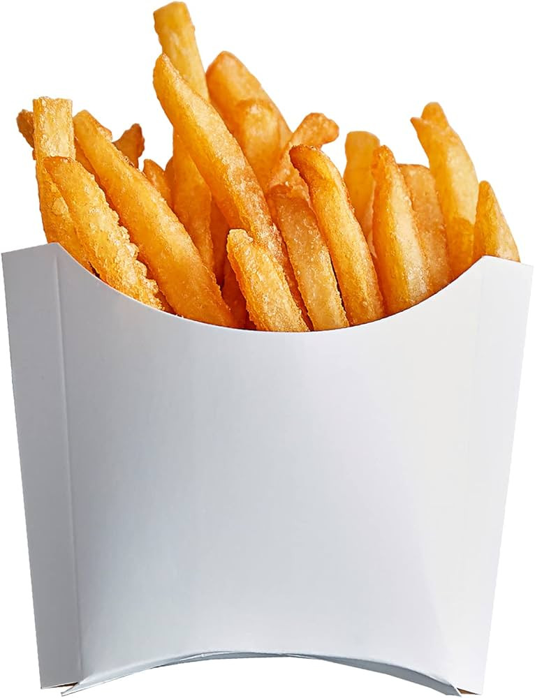 CUSINIUM [4 oz 50-Pack Small White French Fry Containers - Disposable French Fries Holders | Amazon (US)