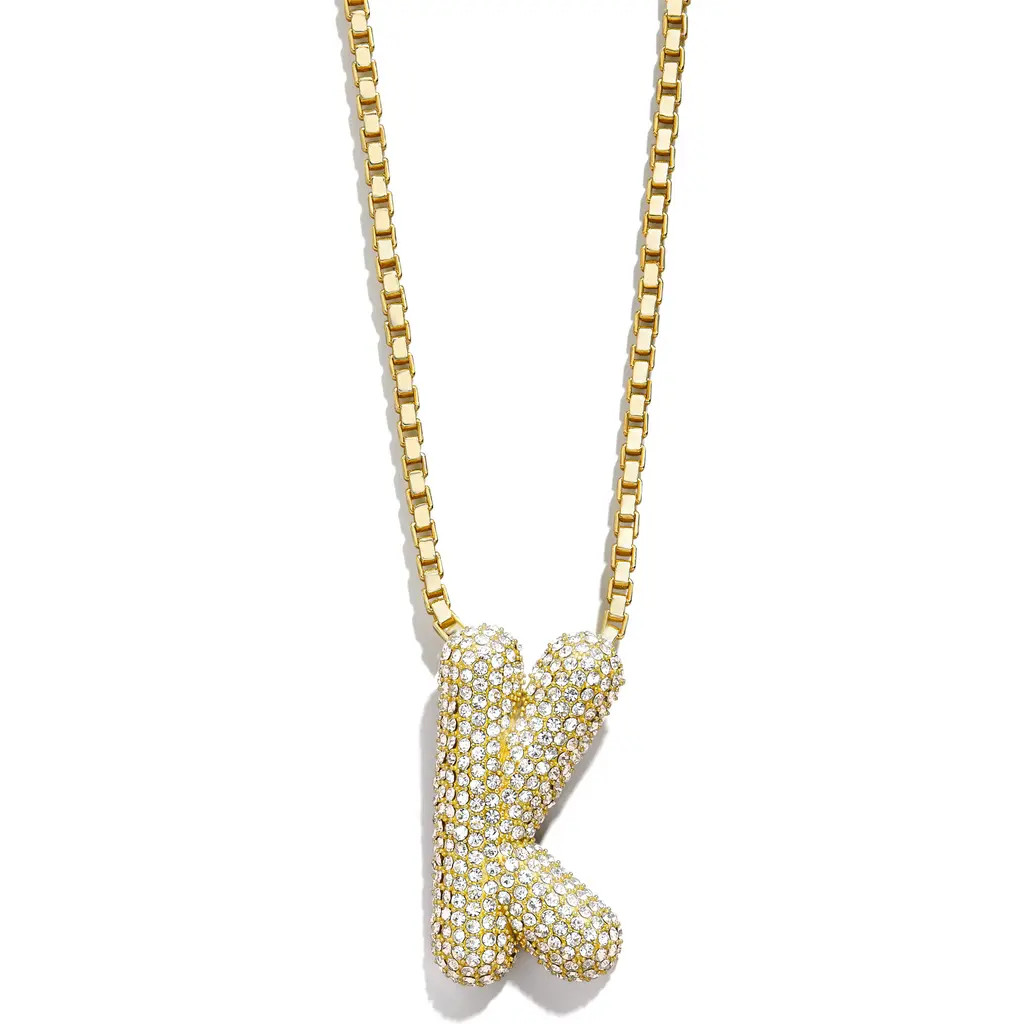 BaubleBar Bubble Initial Pendant Necklace in Clear K at Nordstrom | Nordstrom
