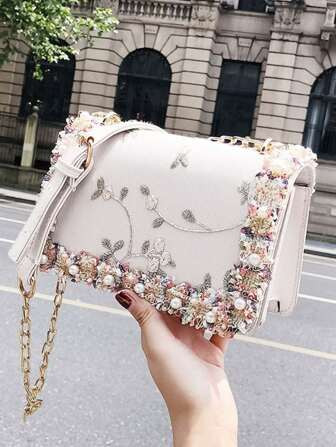 1 Faux Pearl Lily Of The Valley Flower Rhinestone Leaf Alloy Tassel Simple Decorative Ladies Head... | SHEIN