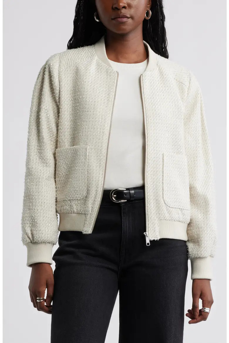 Tweed Bomber Jacket (Women) | Nordstrom | Nordstrom