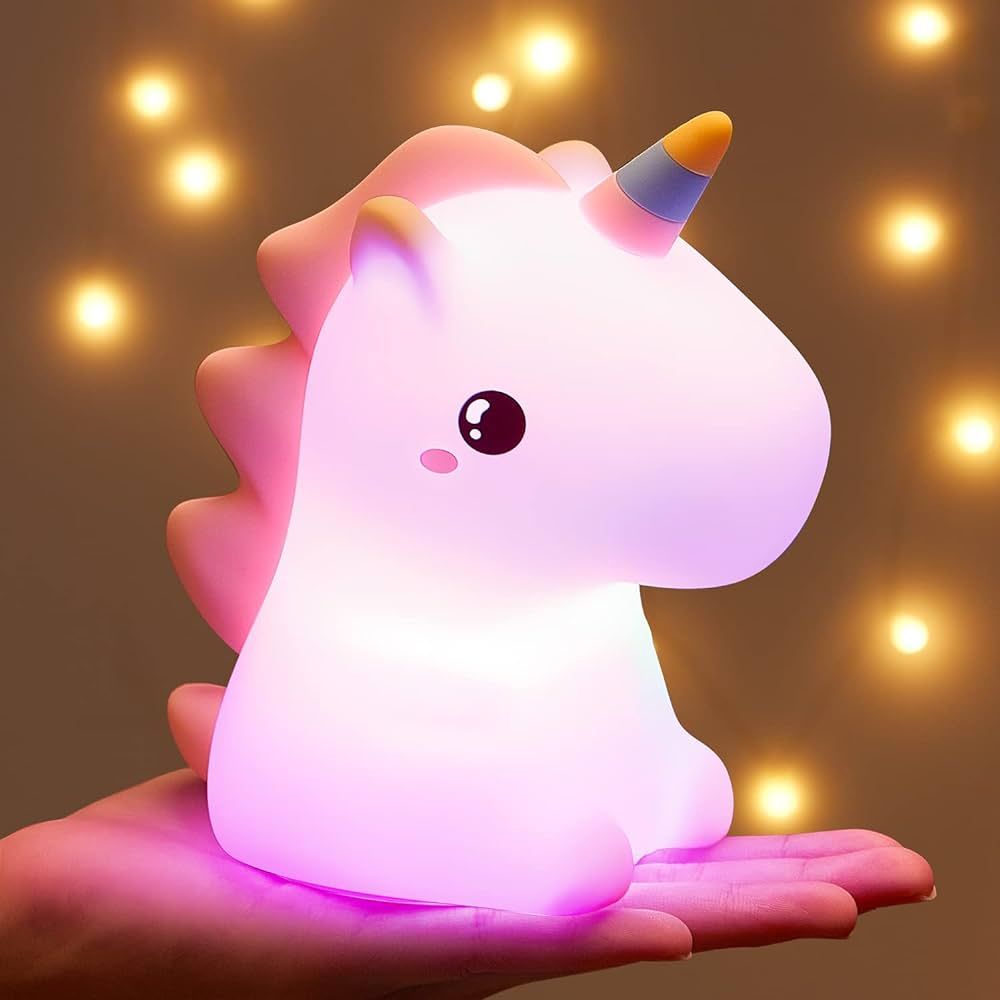 One Fire Unicorn Night Lights for Girls Bedroom,16 Colors Cute Light Kids, LED Rechargeable Lamp,... | Amazon (US)