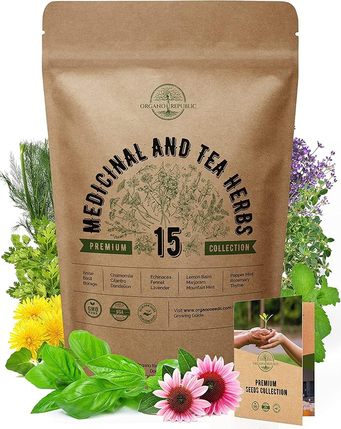 15 Medicinal & Tea Herb Seeds Variety Pack for Planting Indoor & Outdoors. 3600+ Non-GMO Heirloom... | Amazon (US)