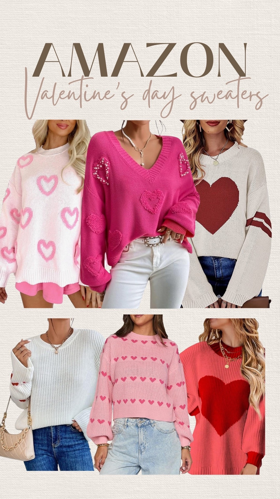 Amazon Valentine’s Day sweaters 

#LTKValentine #LTKootd #LTKSeasonal