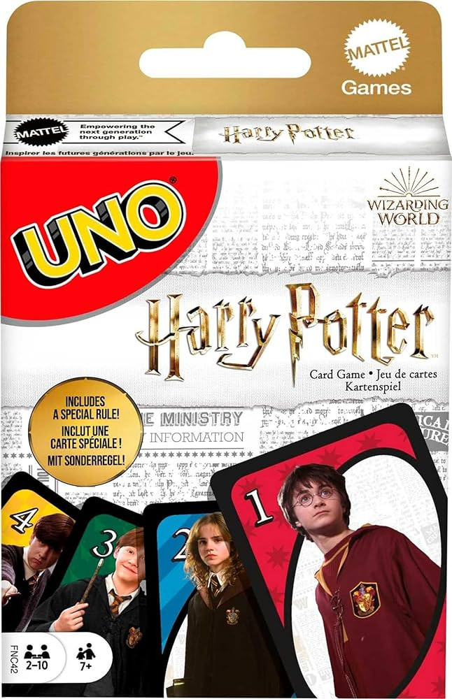 Mattel Games UNO Harry Potter Card Game Movie-Themed Collectors Deck of 112 Cards with Hogwarts Character Images, Gift for Fans Ages 7 Years Old & Up | Amazon (US)