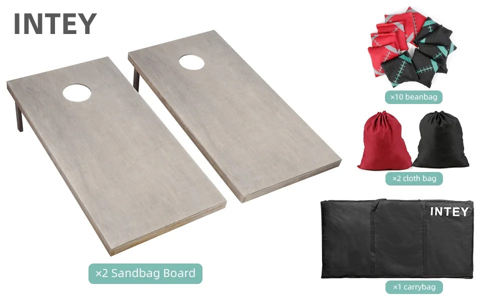 INTEY Premium Solid Wood Cornhole Set(size of 4ft x 2ft) for Backyard Classic Game for Kids,Teens... | Walmart (US)