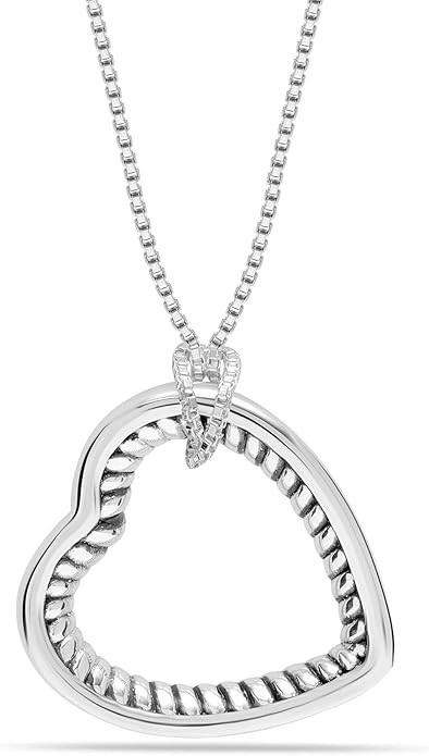 LeCalla 925 Sterling Silver Love Heart Pendant Light-Weight Infinity Heart Necklace for Women Tee... | Amazon (US)