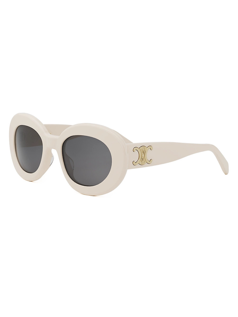 Women's Triomphe 53MM Round Sunglasses - Ivory Smoke | Saks Fifth Avenue