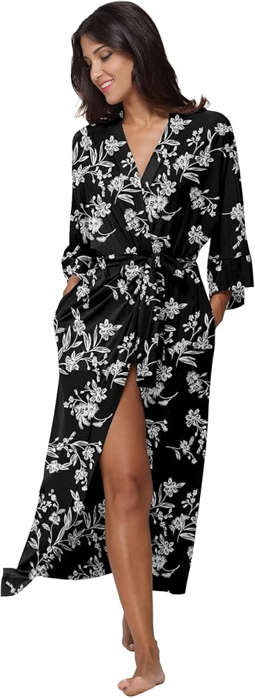Women's Soft Robes Long Bath Robes Full Length Kimonos Sleepwear Dressing Gown,Solid Color | Amazon (US)