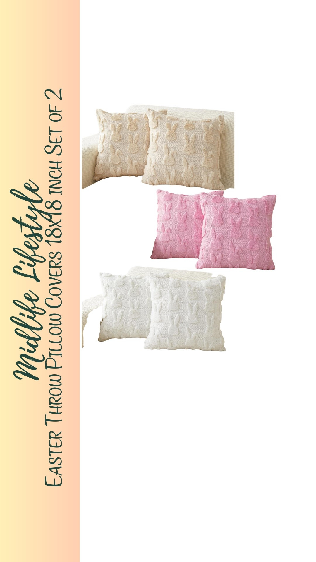Hop into Easter with these adorable 18x18" Throw Pillow Covers! 🐰🌸 Set of 2 adds the perfect festive touch to any space. 

Soft, cute, and ready to brighten up your spring decor! ✨ 

#EasterDecor #SpringVibes #HomeStyle #FestiveFinds

#LTKSeasonal #LTKHome