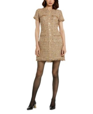 Mac Duggal Boucle Short Sleeve Mini Dress With Pockets  | Bloomingdale's Women | Bloomingdale's (US)