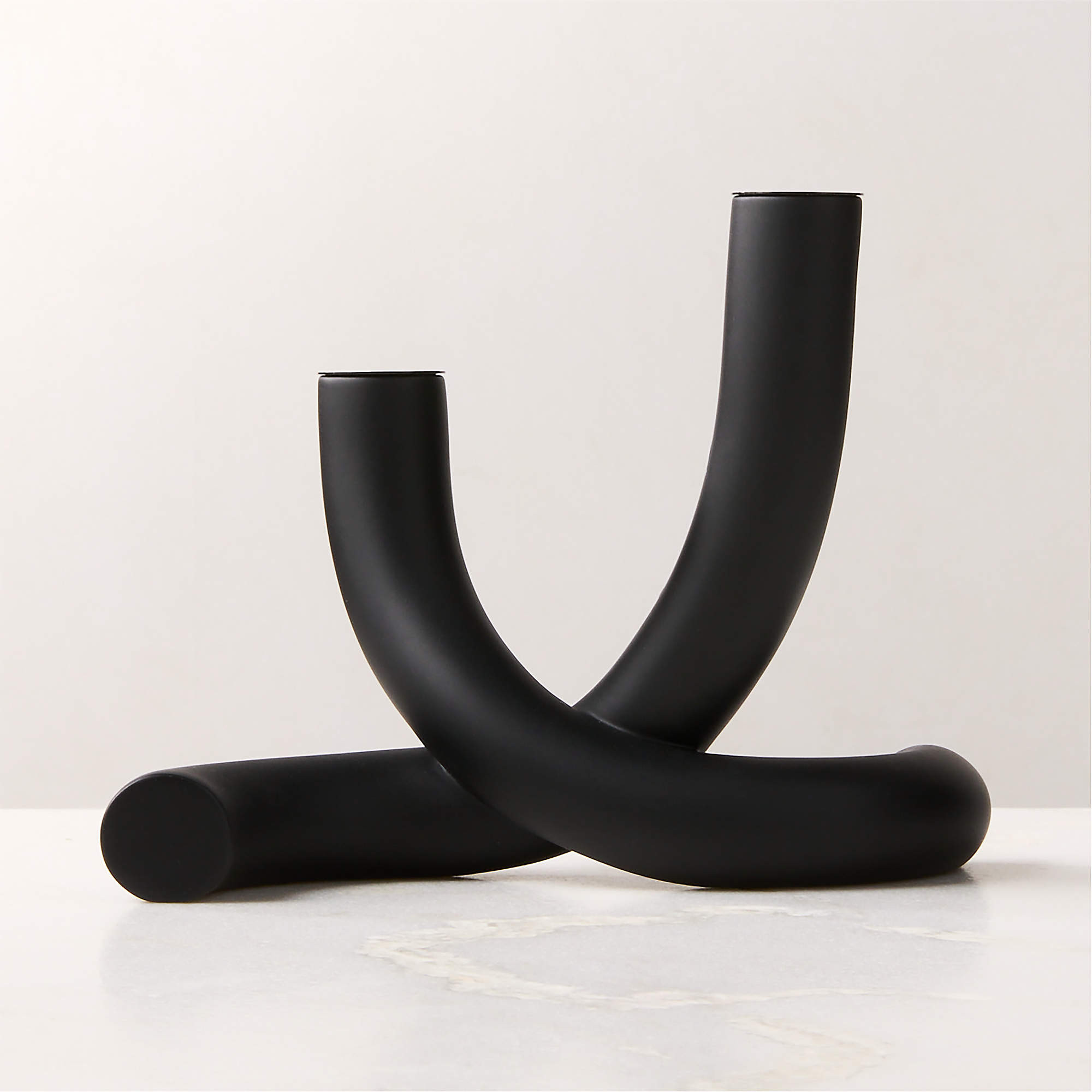 Blythe Black Double Taper Candle Holder | CB2 | CB2
