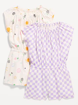 Printed Jersey-Knit Romper 2-Pack for Girls | Old Navy (US)