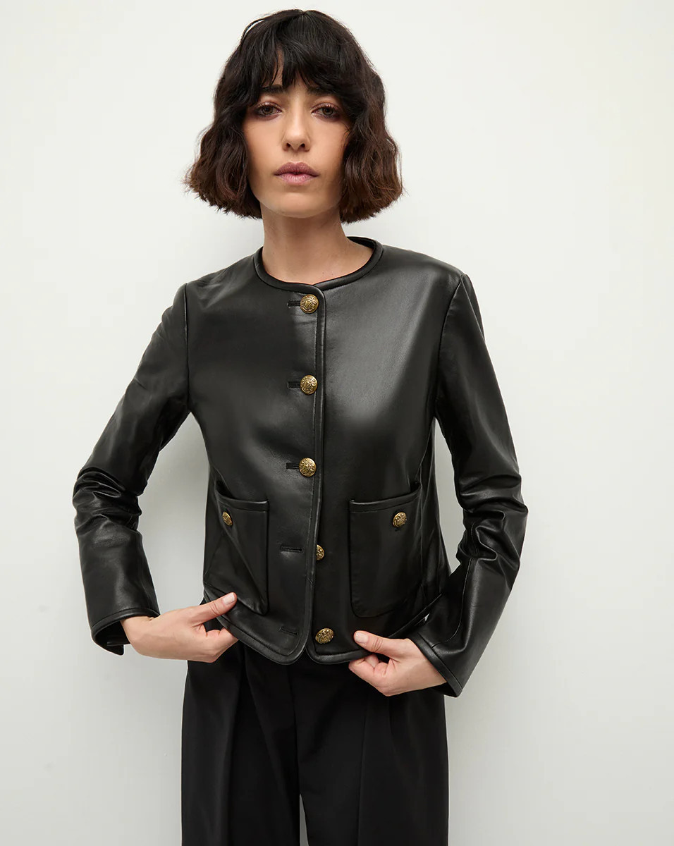 Veronica Beard Andrea Leather Jacket Black | Veronica Beard