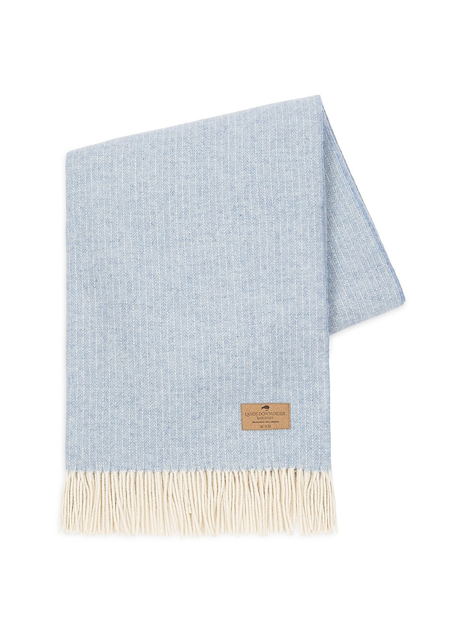 Pinstrive Lambswool & Cashmere Throw - Sky Blue | Saks Fifth Avenue