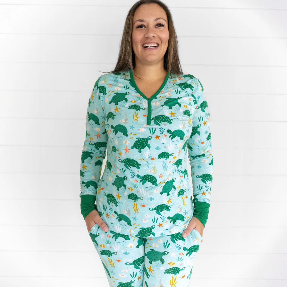 Sea Turtle Friends Women's Pajama Top | Little Sleepies
