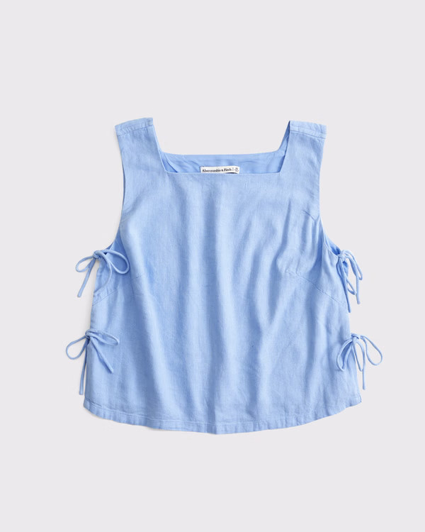 Apron Linen-Blend Set Top | Abercrombie & Fitch (US)