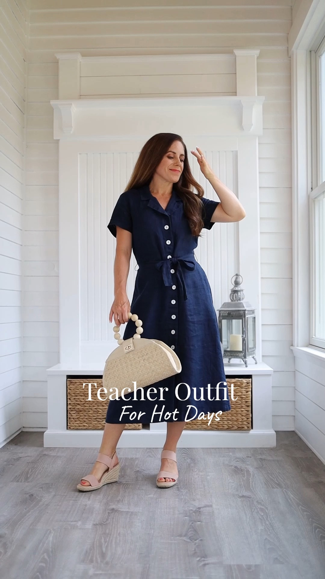 The dress that can do both: teacher outfits + vacation outfits beach ☀️📚

This Quince 100% European Linen Button Front Dress is one of those rare pieces I can genuinely picture wearing to teach a class one week and packing for a beach vacation the next.

The breathable linen makes it perfect for warm-weather teacher outfits, while the button-front silhouette and removable belt keep it polished enough for work. Add sandals and a woven bag, and suddenly it feels completely at home in your vacation wardrobe.

And yes—it has pockets. 🙌

I especially love the chambray stripe for that effortless coastal feel without making the dress feel too casual for work.

A great option if you're searching for:
• teacher outfits
• back to school teacher outfits
• summer teacher outfits
• vacation outfits beach
• beach vacation outfits
• linen dresses for women
• work dresses for women
• summer work outfits
• travel dresses for women
• Quince linen dress

One dress, two very different dress codes—and exactly the kind of versatility I want from my wardrobe

#LTKootd #LTKOver40 #LTKPetite