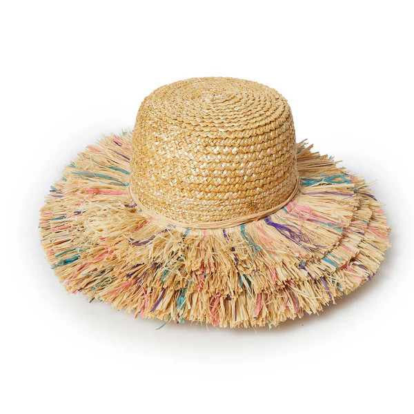 DESERT SUNSET FRINGE STRAW HAT | LELE SADOUGHI