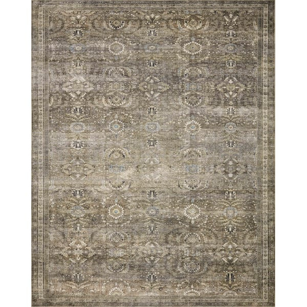 Layla Printed LAY-13 Antique/Moss Area Rug | Rugs Direct