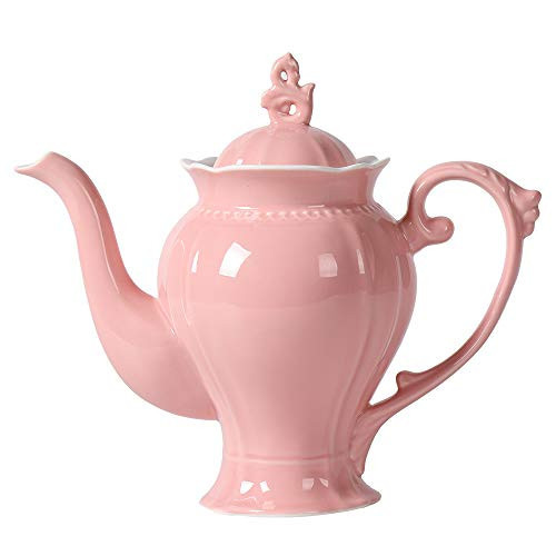 Fine Porcelain Pink English Teapot, Coffee Pot, Victoria Style, Light Weight, 37 Oz | Amazon (US)