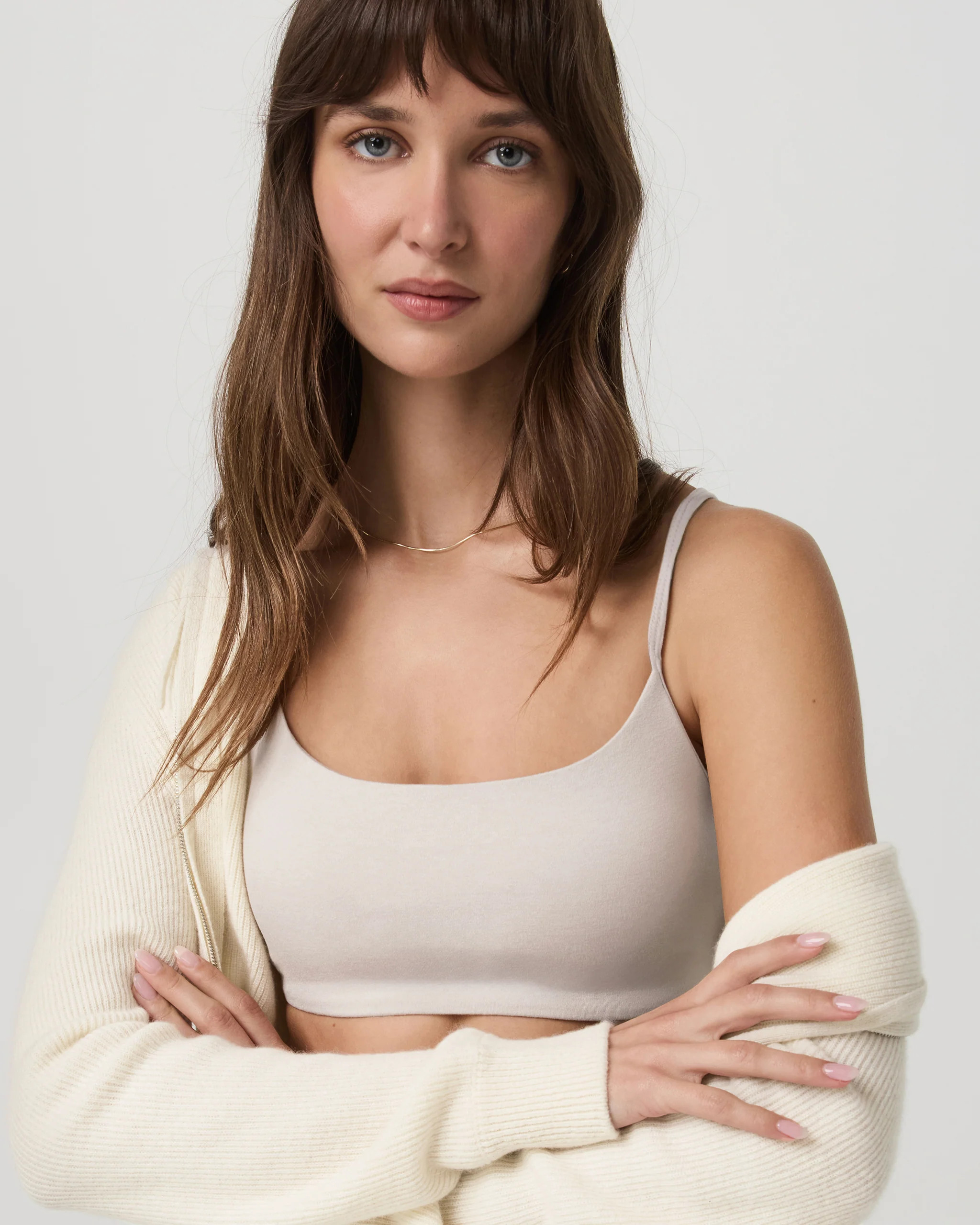 Halo Essential Bra | Women's Ecru Heather Bra | Vuori | Vuori Clothing (US & Canada)