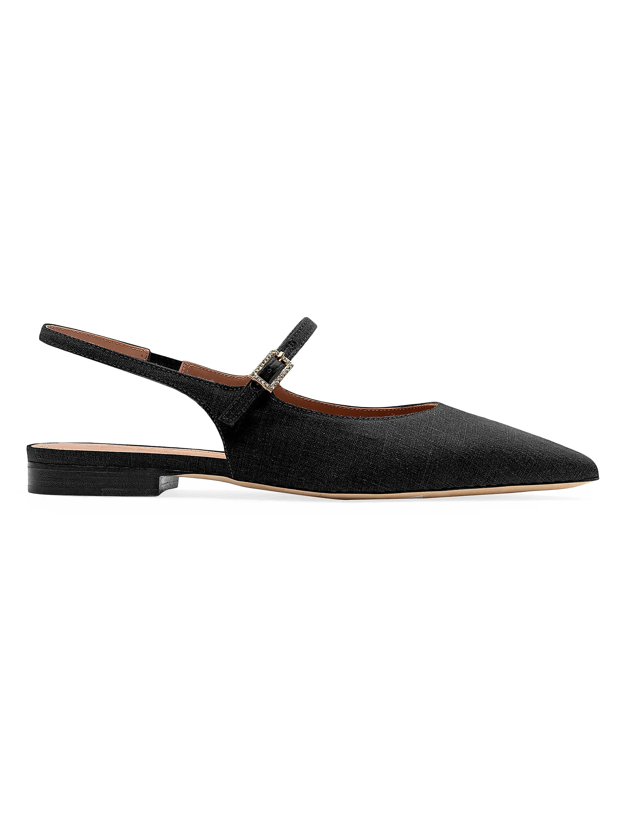 Maloe Souliers x Tabitha Simmons Karla Linen Slingback Flats | Saks Fifth Avenue