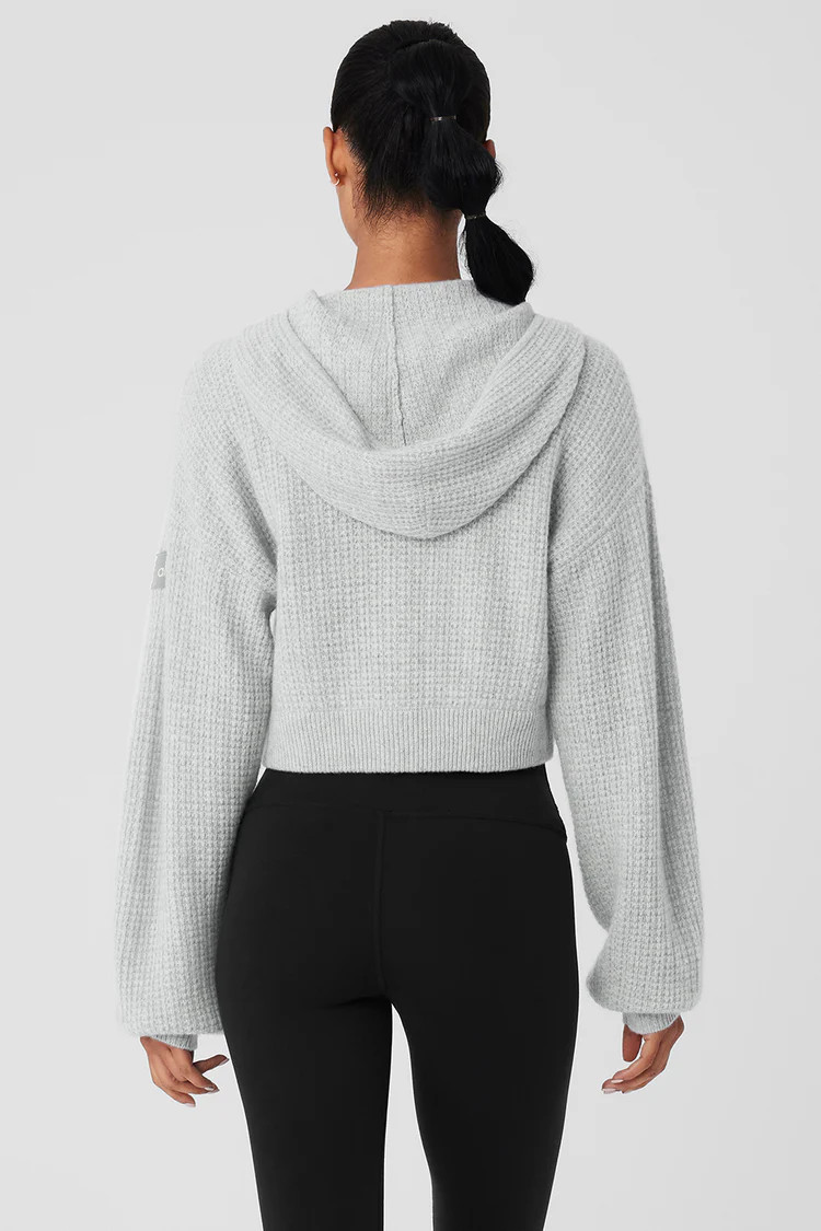 Cashmere Plush Waffle Full Zip Hoodie | Alo Yoga (US)