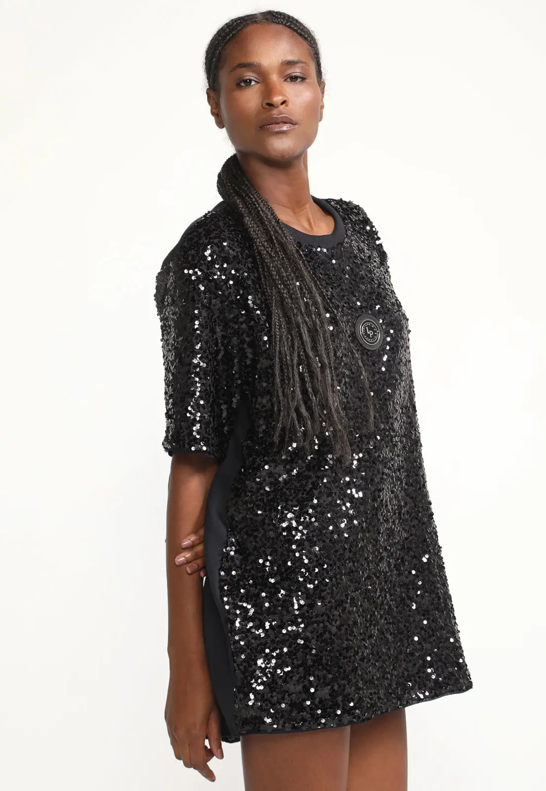 Vestido Lança Perfume Curto Paetê Preto | Dafiti (BR)