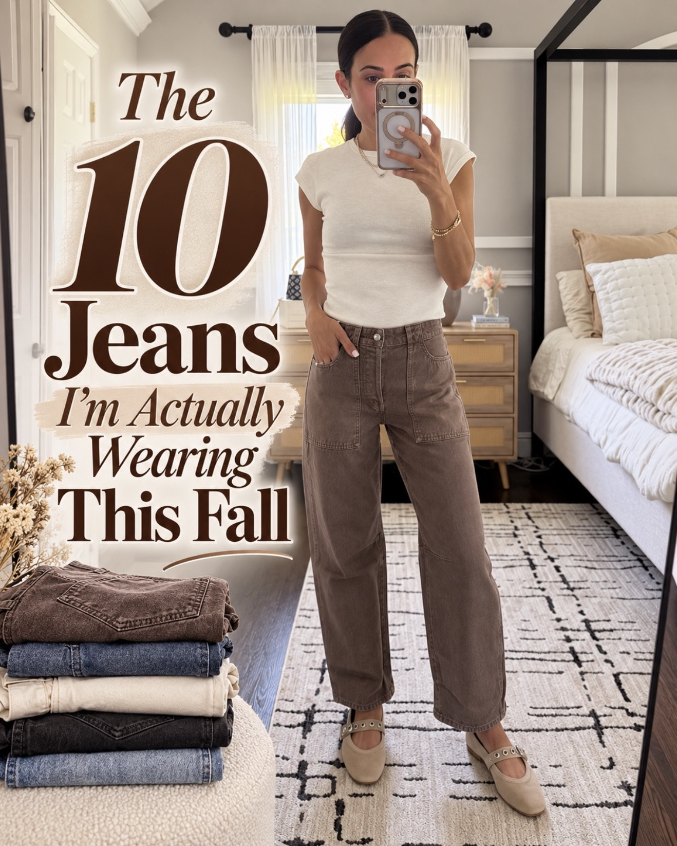 The 10 jeans I’m actually wearing this fall 👖🤎

Barrel, wide leg, straight… I’ve tried SO many pairs, and these are the ones that officially earned a spot in my closet. Cute, comfortable and easy to style for real life 🙌

Comment LINK and I’ll send you all 10 pairs!

#LTKmomlife #LTKOver40 #LTKSeasonal