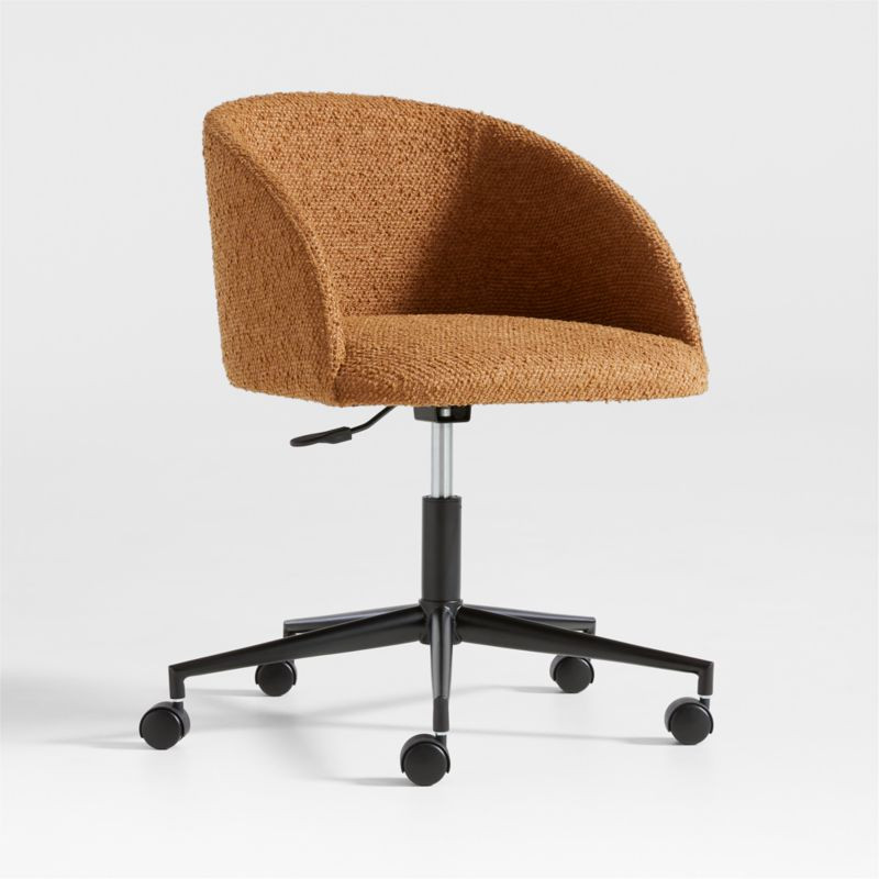 Finch Maple Brown Boucle Kids Desk Chair with Black Base + Reviews | Crate & Kids | Crate & Barrel