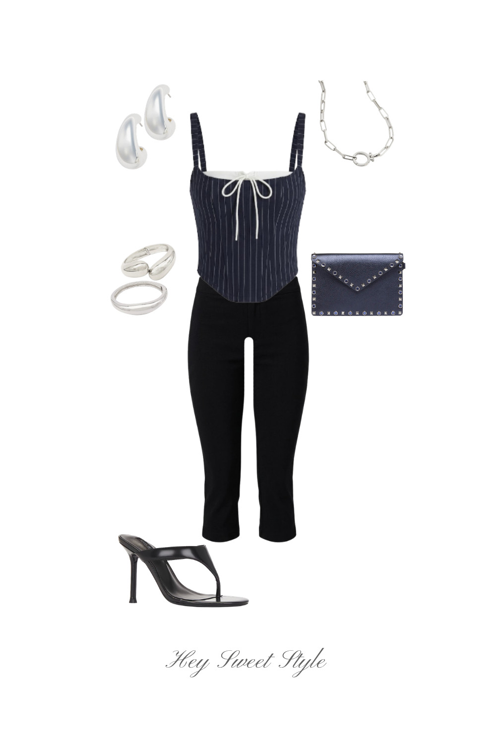 Summer Going Out Outfit: Pin Stripes + Capris ★  

 