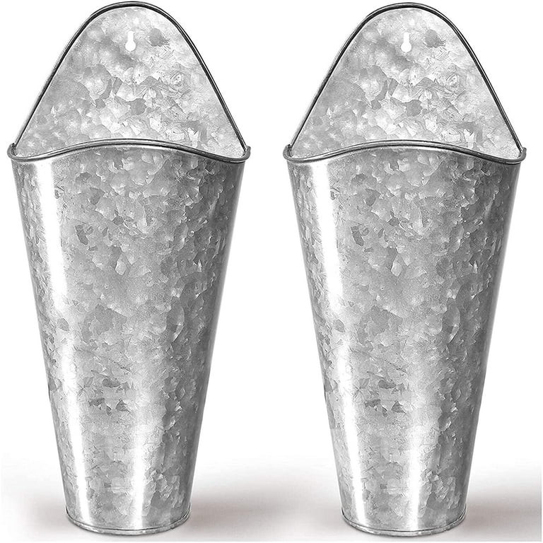 Hallops, Galvanized Wall Planters 16 in x 7.5 in 16 in2 Large Metal Hanging Vase Decor - Walmart.... | Walmart (US)