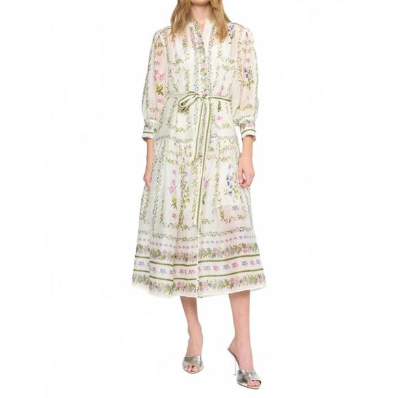 NEW CHRISTY LYNN blake midi dress in mosiac ivory | Poshmark