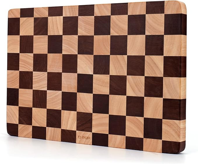 Checkered Cutting Board 15 x 10 in, Wood Checkerboard Cutting Board for Kitchen, Wooden Serving T... | Amazon (US)