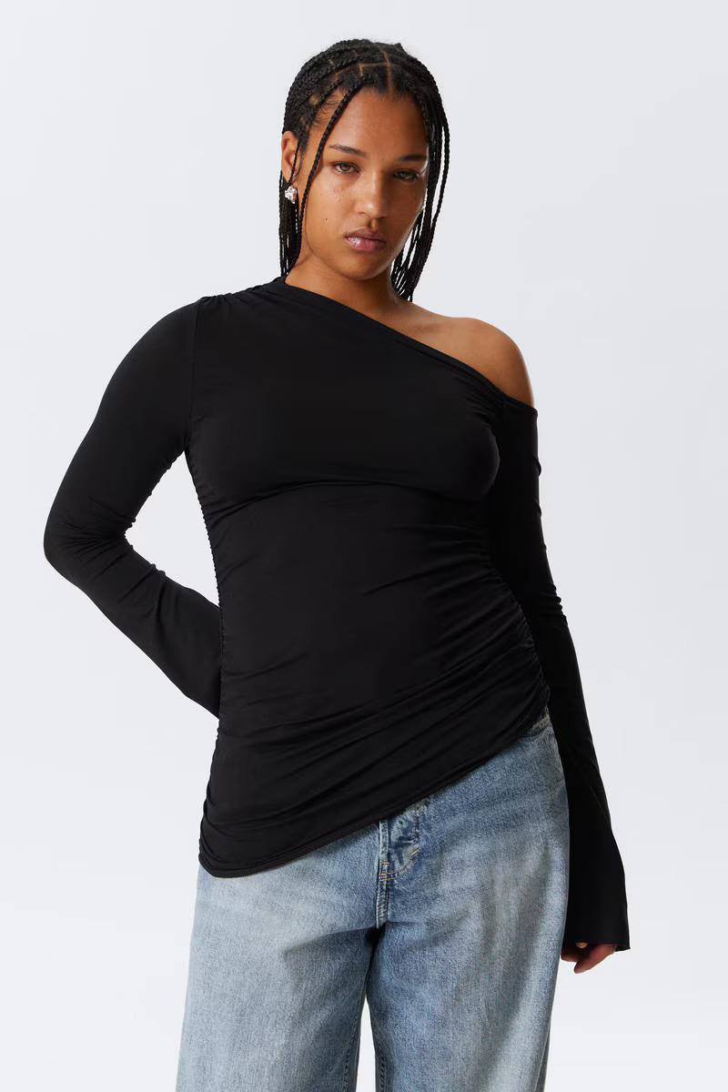 Drape Asymmetric Lyocell Top | Weekday