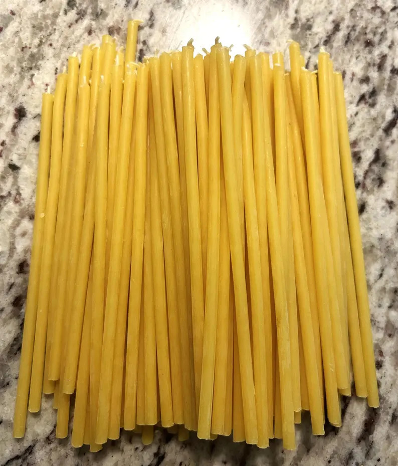 6.3 Inch 100 Pack Beeswax Candle Sticks Natural Beeswax Taper Candles for DIY, Events, Home Decor... | Etsy (US)