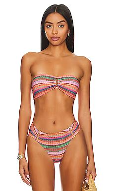 PQ Detail Bandeau Bikini Top in Jetty Stripe from Revolve.com | Revolve Clothing (Global)