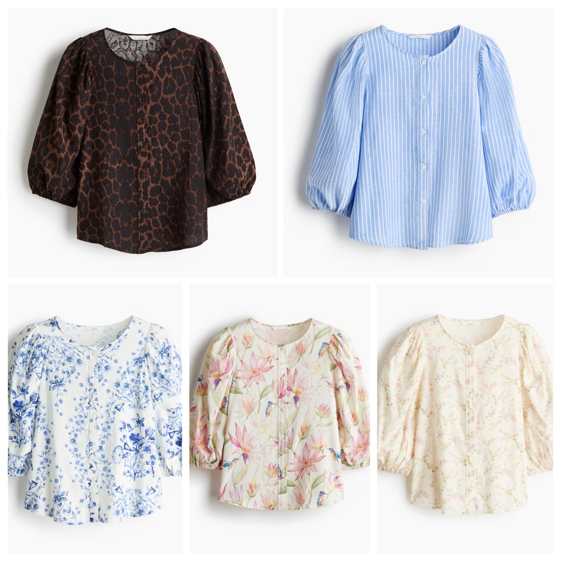 One of my favorite blouses from H&M.  I have a size Small in the leopard print.  The blues appear to work for Summer seasons and the cream options may work for Light Springs.

#LTKgrwm #LTKOver40 #LTKootd