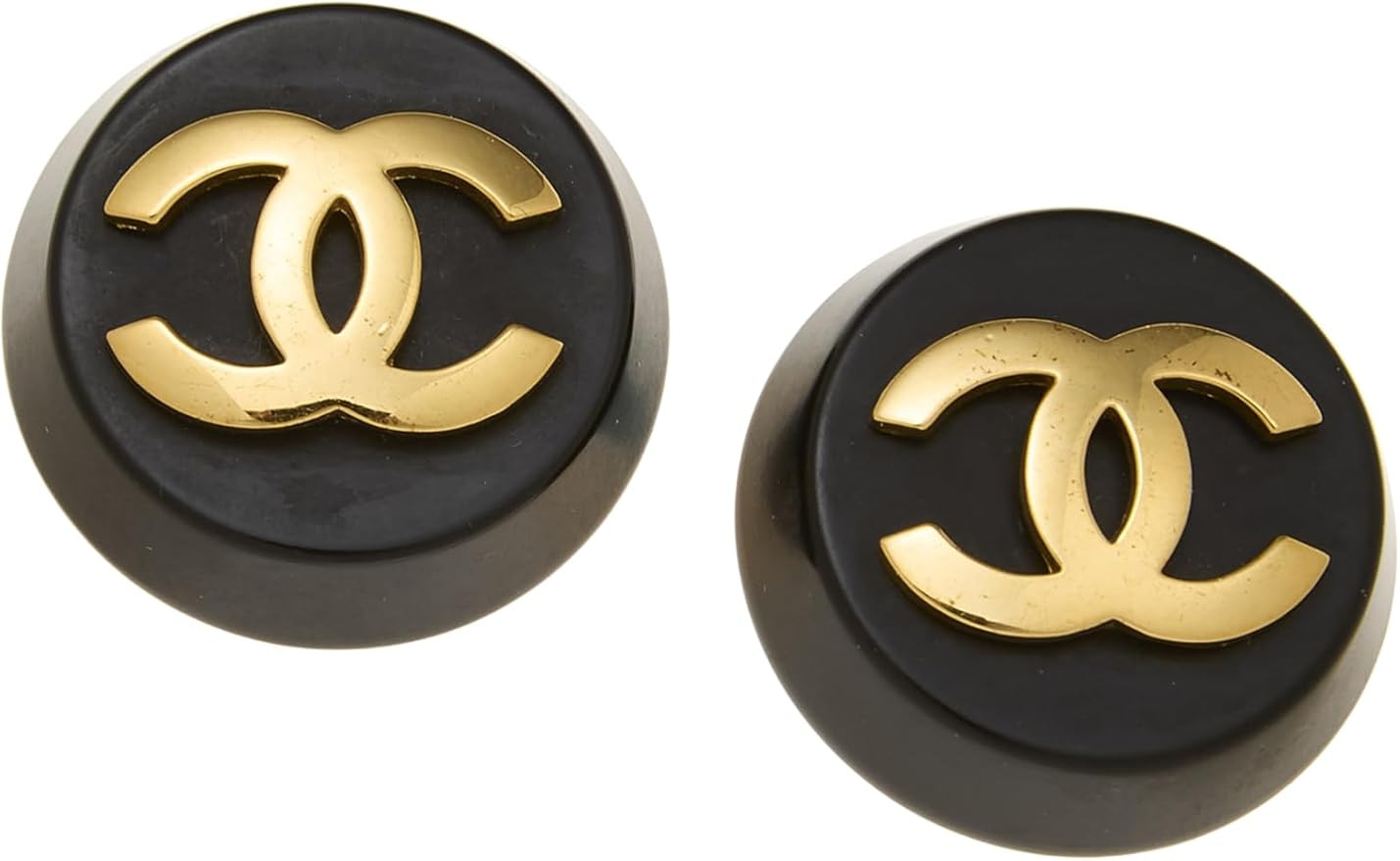 Amazon.com: Chanel, Pre-Loved Gold 'CC' Button Earrings, Black : Amazon Luxury | Amazon (US)