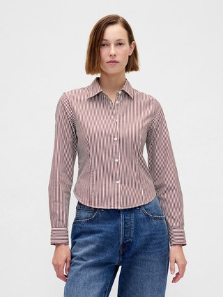Organic Cotton Fitted Crop Shirt | Gap (CA)