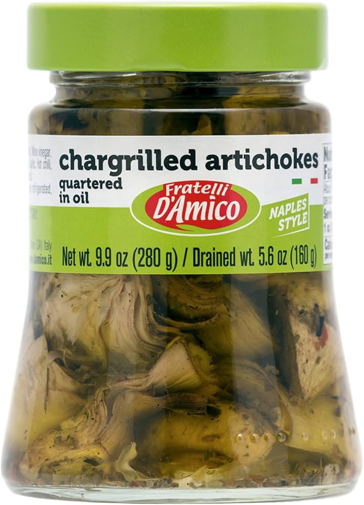 Chargrilled Artichokes, Quartered in Oil, Grilled, Naples Style, 9.9oz (280g) NON-GMO, Fratelli D... | Amazon (US)