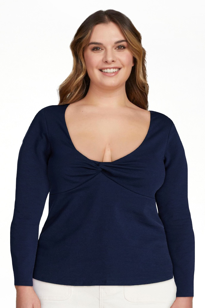 No Boundaries Twist Front Tee with Long Sleeves, Women’s XXS-XXL | Walmart (US)