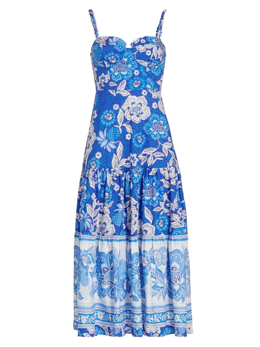 Full Of Flowers Sweetheart Midi-Dress | Saks Fifth Avenue