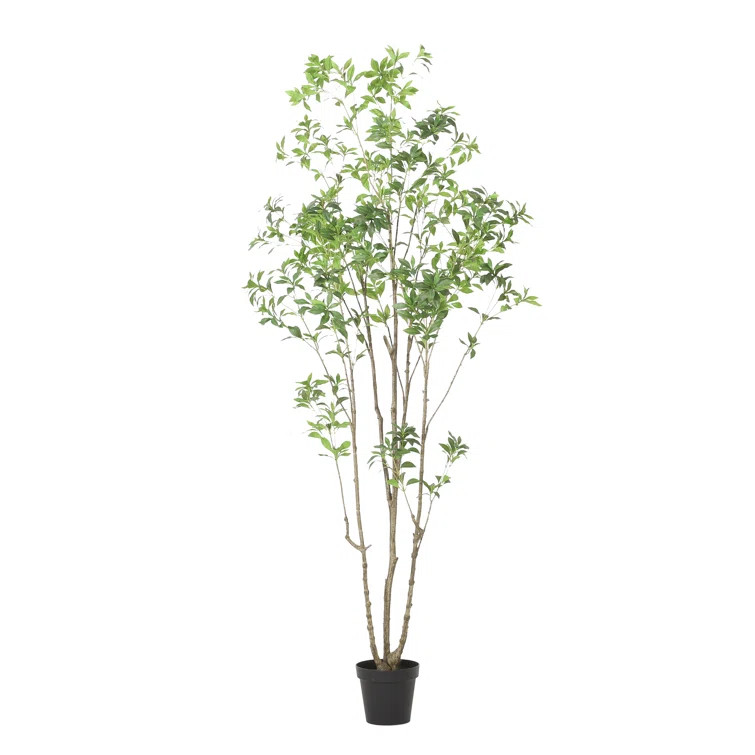 94.5'' Faux Eucalyptus Tree in Planter | Wayfair North America