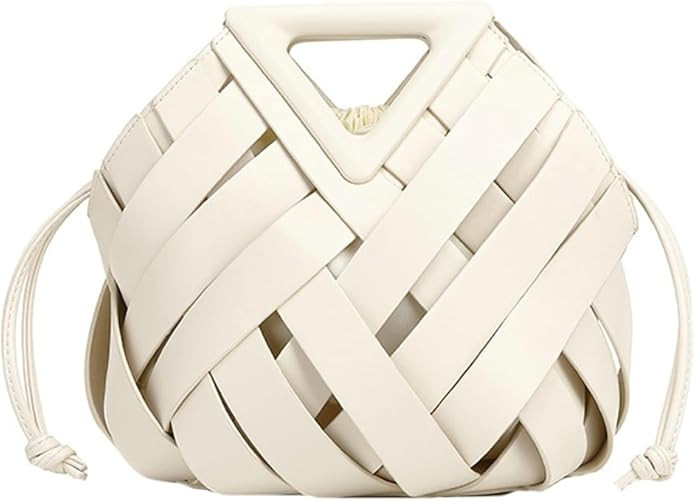 Vegan Leather Clutch Purses for Women Woven Small Crossbody Shoulder Bag Cute Top Handle Handbags... | Amazon (US)