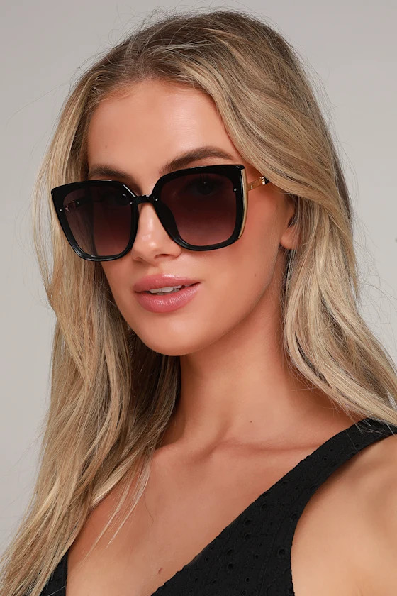 Face It Black Sunglasses | Lulus