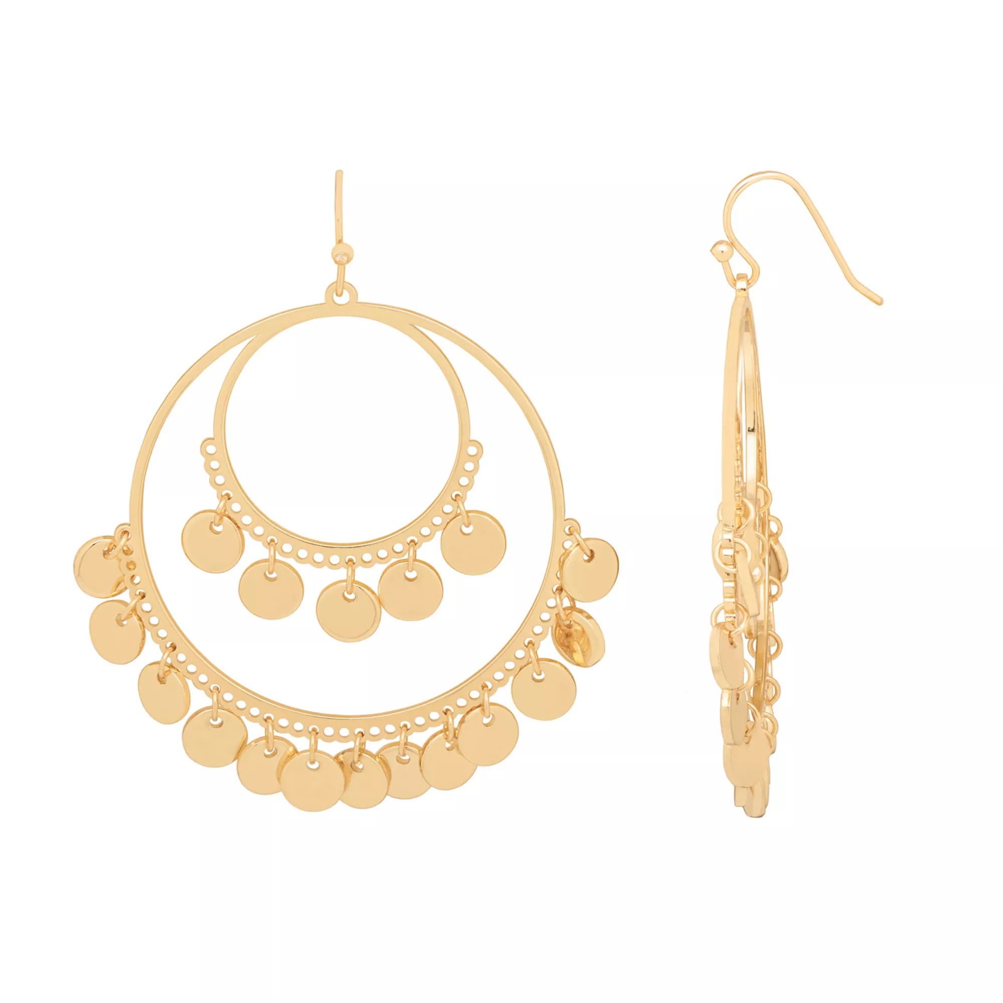 Emberly Gold Tone Boho Hoop Earrings | Kohl's