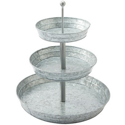 The Lakeside Collection Galvanized Metal Serving Collection - 3-Tier Serving Tray | Target